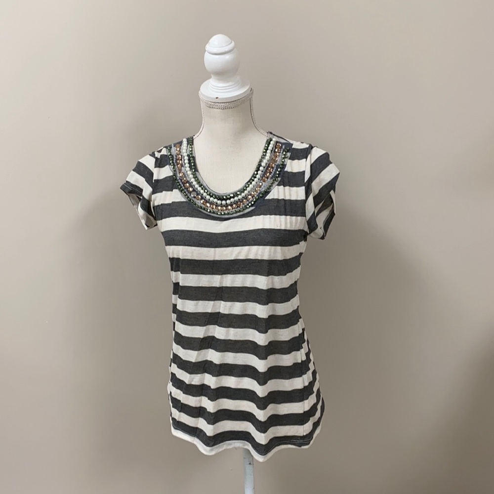Bobeau striped top, Size M